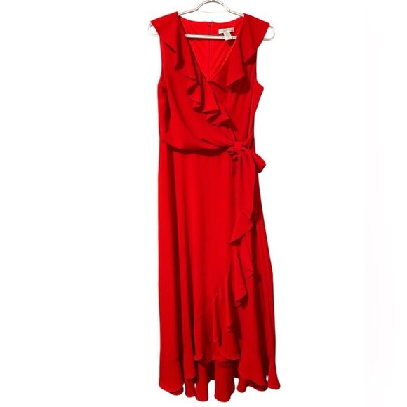 London Times Flowy Ruffle Maxi Dress - Picture 2 of 7